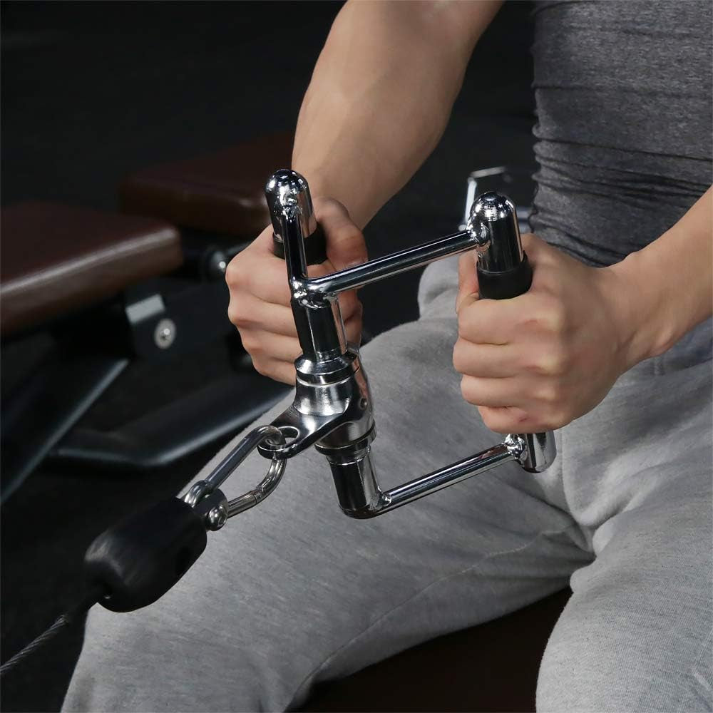 Double D Cable Machine Handle Attachments for Home Gym Pull Down Exercises