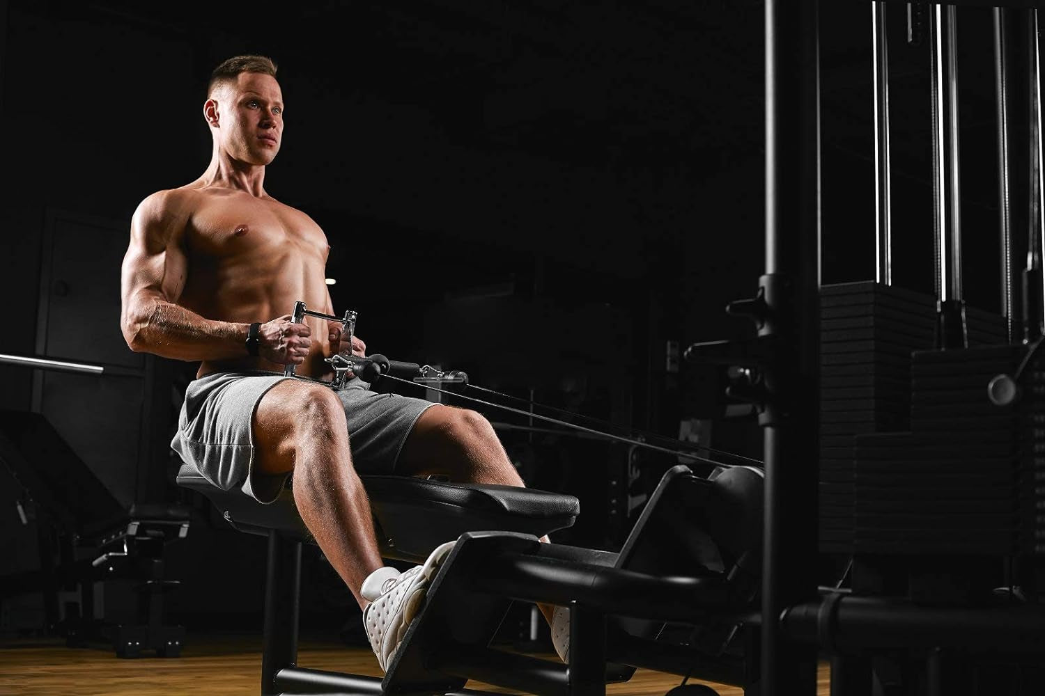 Double D Cable Machine Handle Attachments for Home Gym Pull Down Exercises