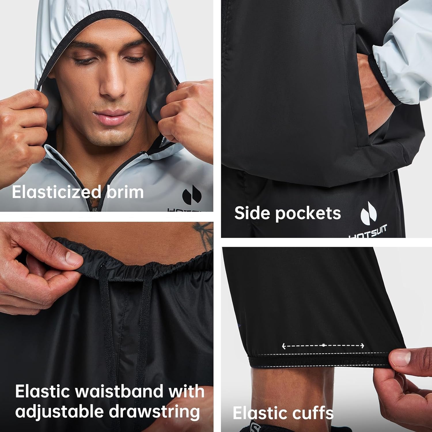 Men's Sauna Suit for Enhanced Workout Performance - Full Body Sweat Jacket and Pants