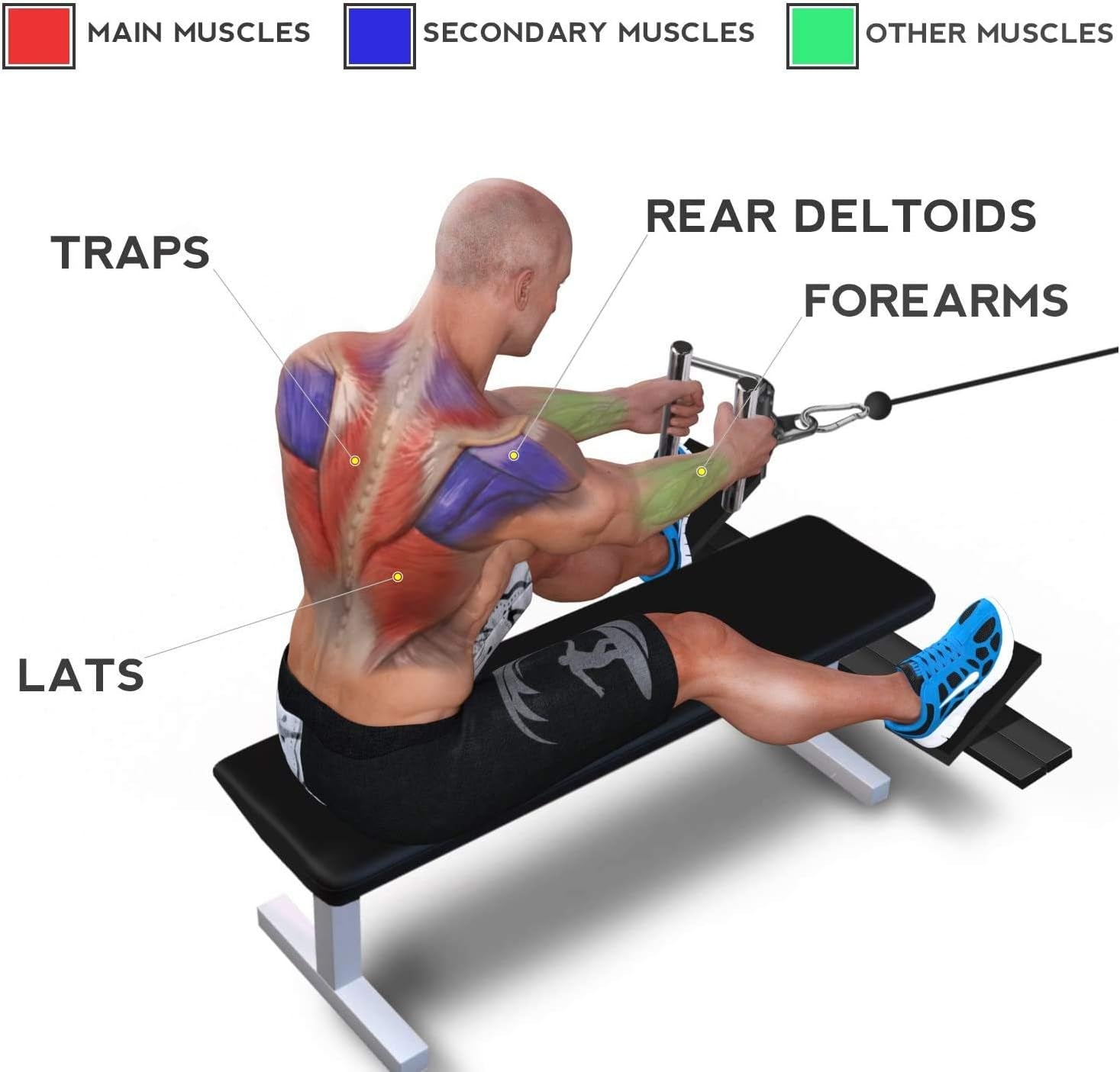 Double D Cable Machine Handle Attachments for Home Gym Pull Down Exercises